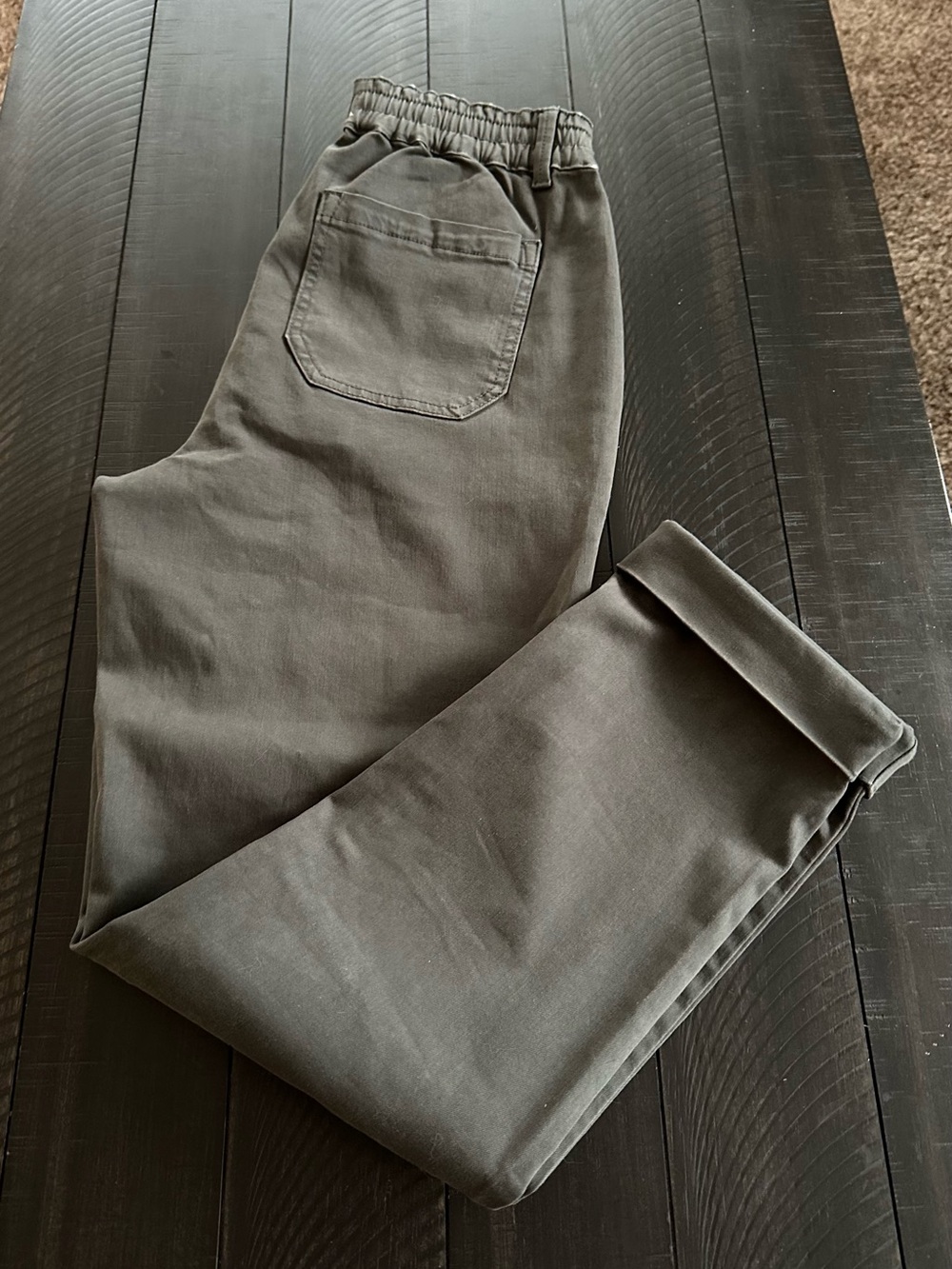 Women’s Casual Elastic-Waist Chino Jeans - Olive Gray